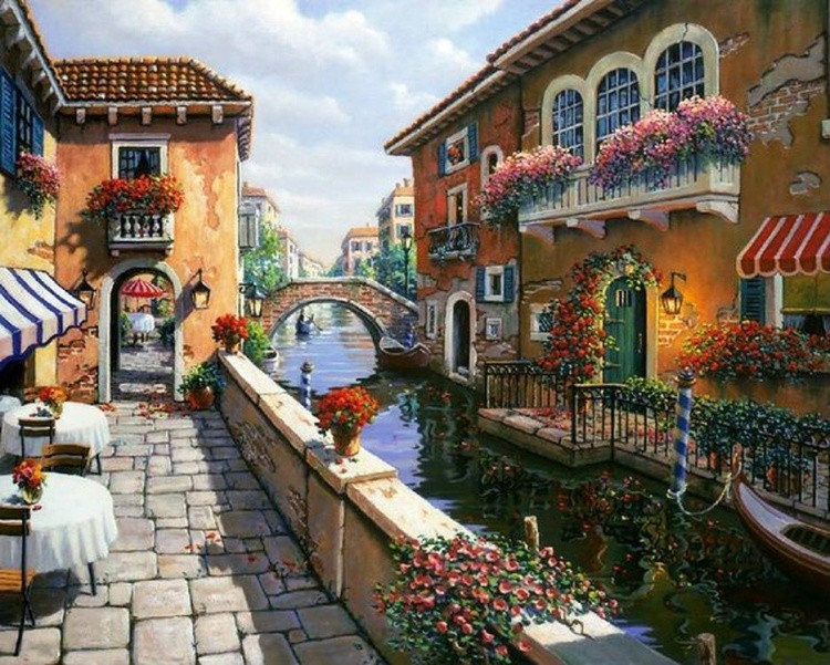 Картина по номерам «Кафе в Венеции» — картинка 2