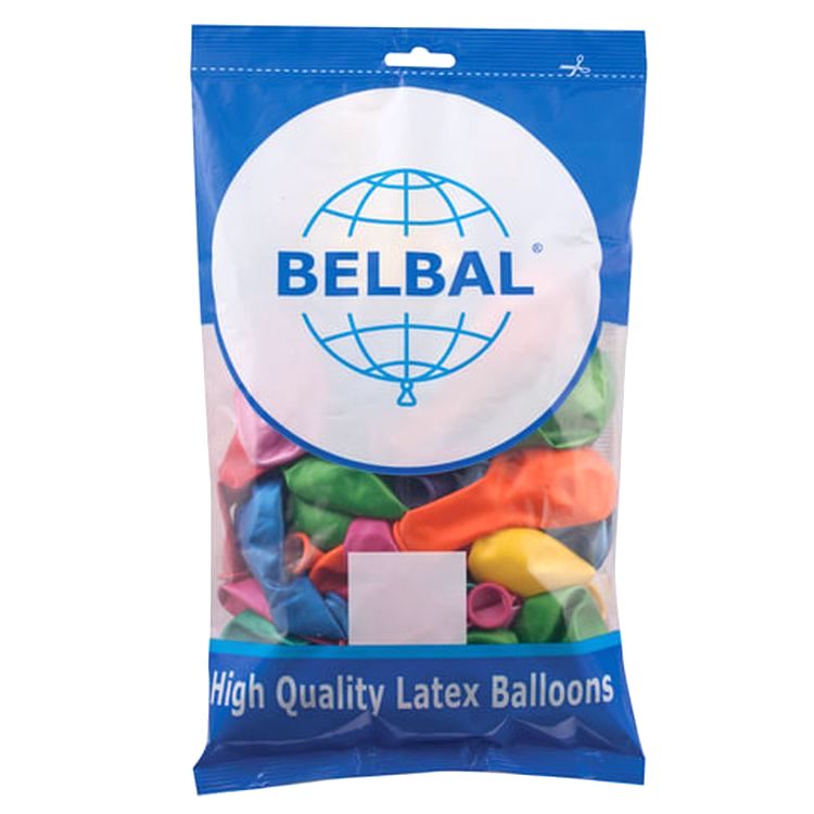 Шары воздушные 12" (30 см), комплект 50 шт., 12 цветов металлик — картинка 2