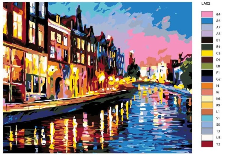 Картина по номерам «По ночному каналу» — картинка 2