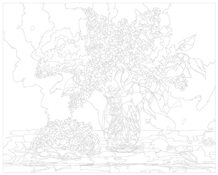 Картина по номерам «Цветы: Букет сирени на столе» — картинка 3