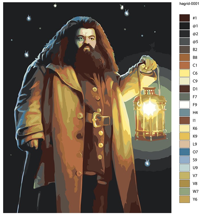 Картина по номерам «Хагрид с фонарем в лесу, Гарри Поттер» — картинка 2