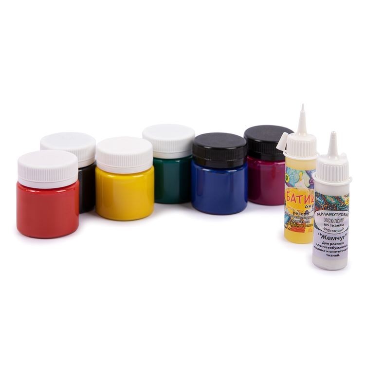 Набор акриловых красок по ткани «Батик», 6 цв. по 40 мл, Аква-колор — картинка 3