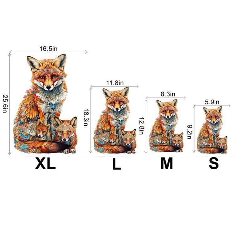 Деревянные пазлы «Лисья Семья M», Woodbests — картинка 3