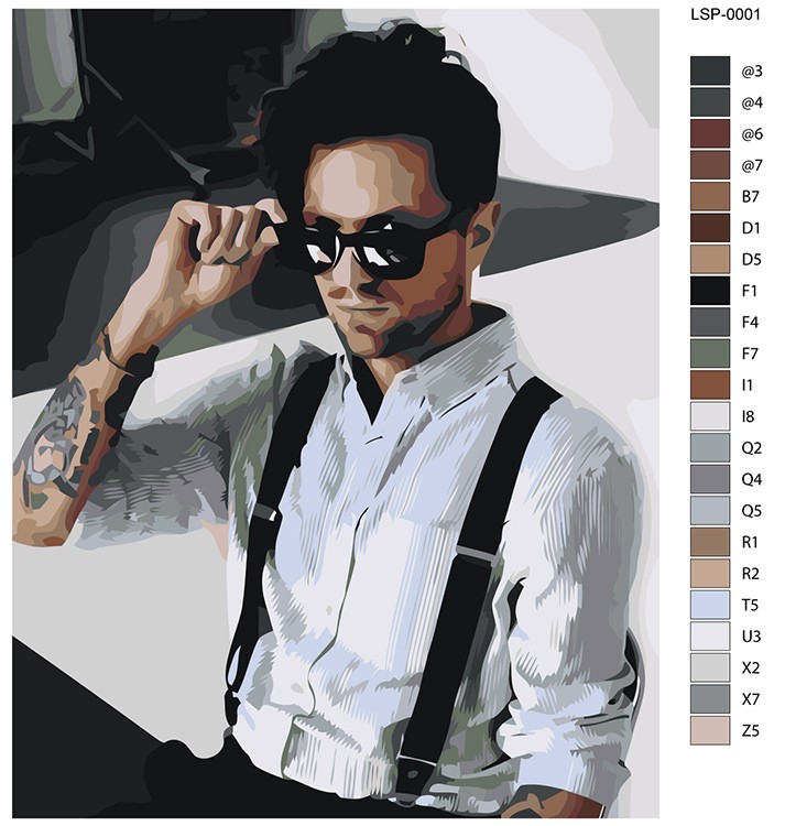 Картина по номерам «Рэпер ЛСП LSP: Олег в рубашке» — картинка 2