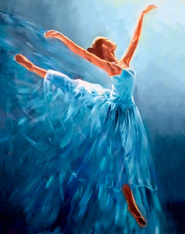 Алмазная вышивка «Балерина в голубом»
