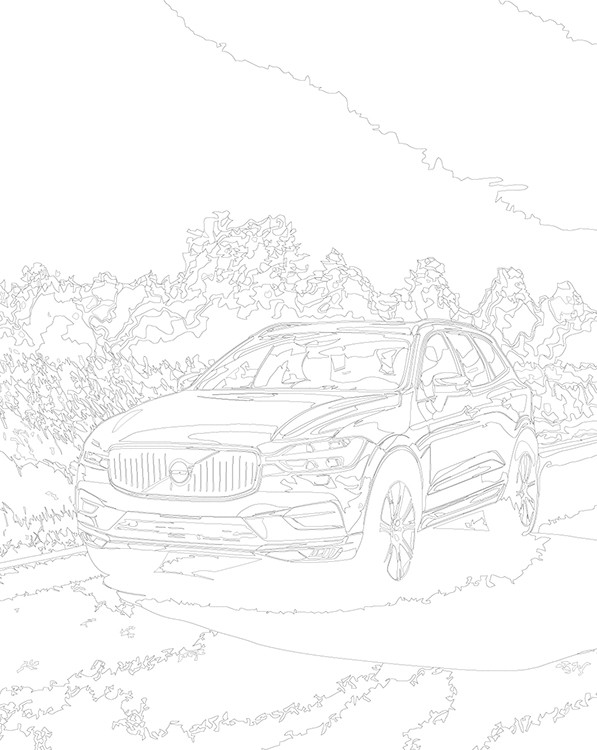 Картина по номерам «Машина Вольво на дороге, джип 40x50» — картинка 3