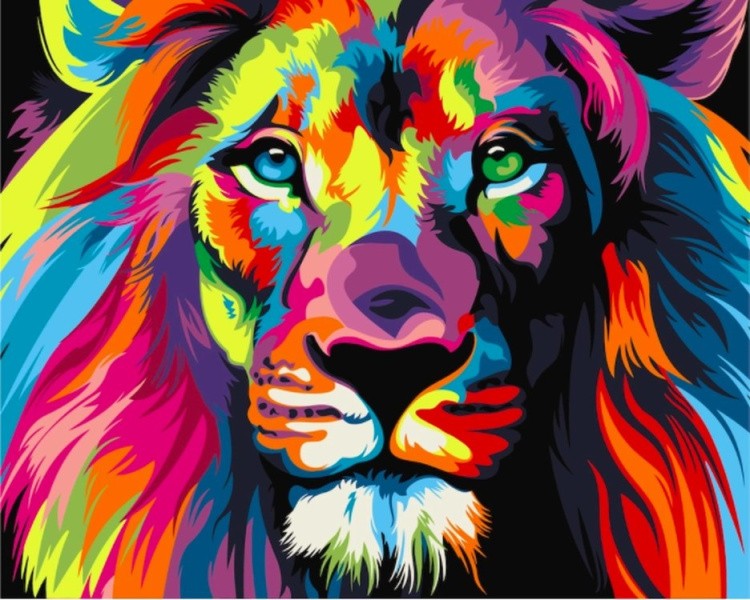 Картина по номерам «Радужный лев Ваю Ромдони»