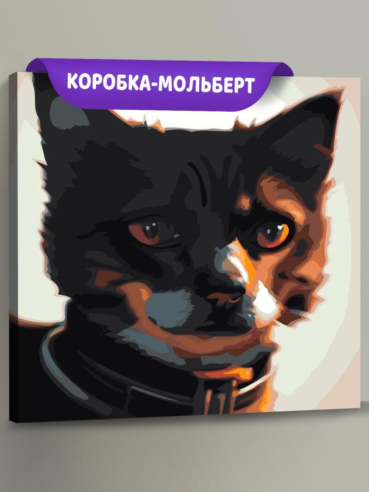 Картина по номерам «Суровый котик»