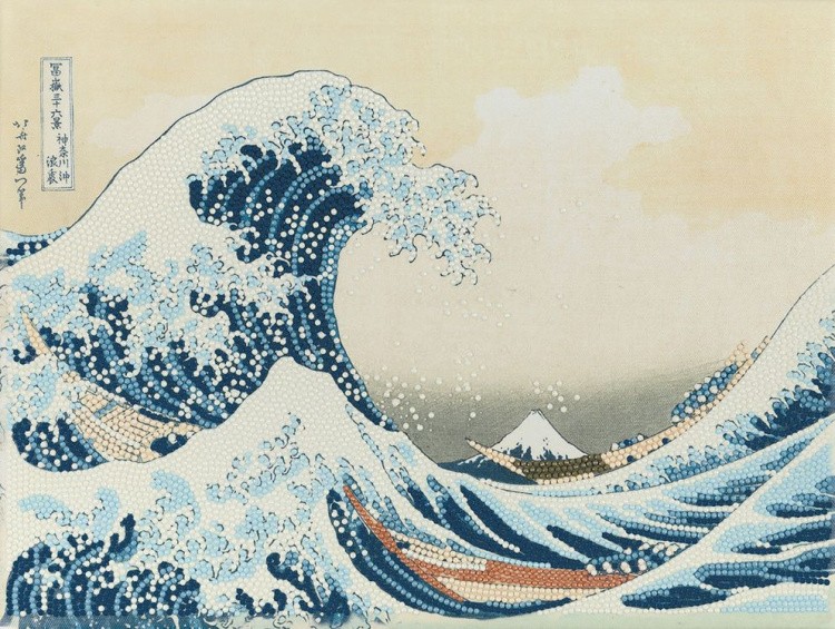 Алмазная вышивка «Большая волна в Канагаве. Кацусика Хокусай»