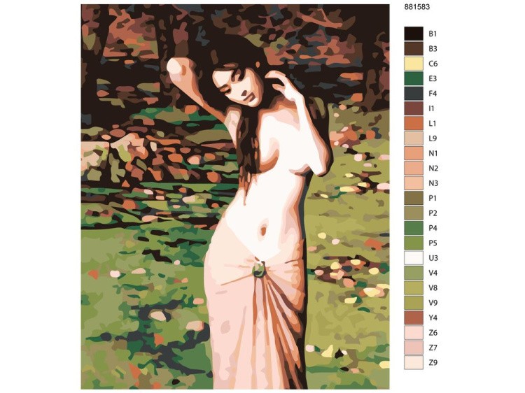 Картина по номерам «Обнажённая азиатка» — картинка 2