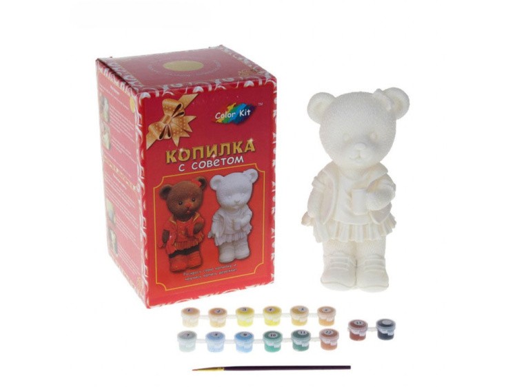 Виниловая копилка-раскраска «Мишка-спортсменка» — картинка 3