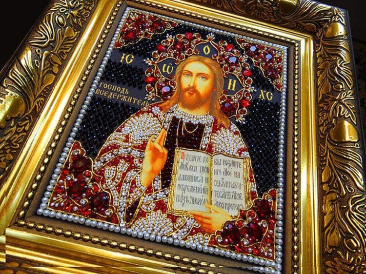 Набор вышивки хрустальными камнями «Вседержитель» (красный) — картинка 6