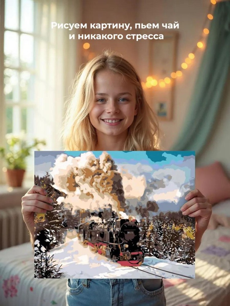 Картина по номерам «Паровоз» — картинка 6