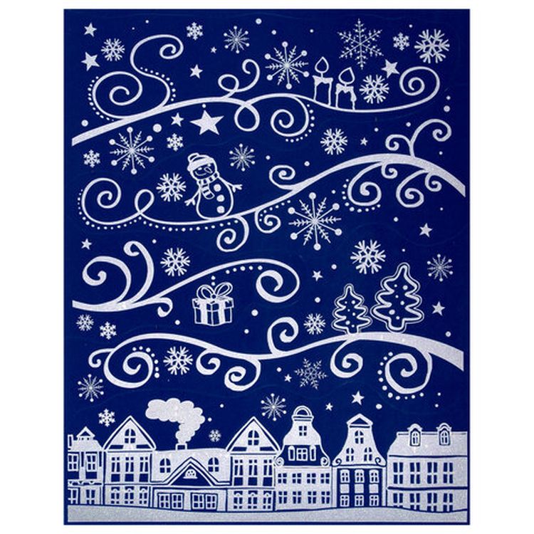 Украшение для окон и стекла «Новогодняя ночь в городе» — картинка 2