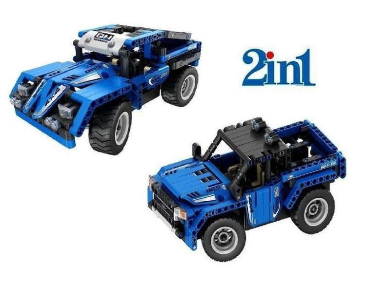 Конструктор QIHUI с мотором и радиоуправлением 2 в 1 Пикапы, 353 детали — картинка 2