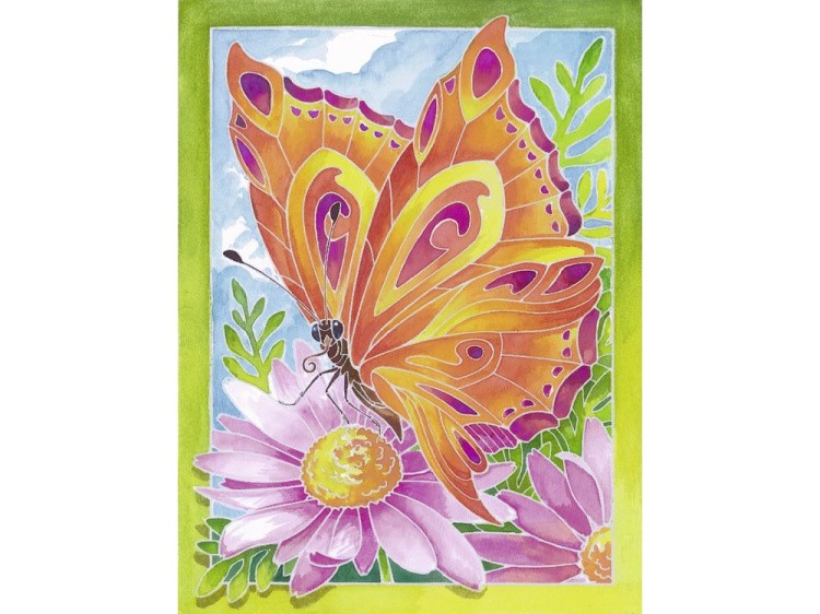 Картина акварелью по контурам «Бабочки» — картинка 4