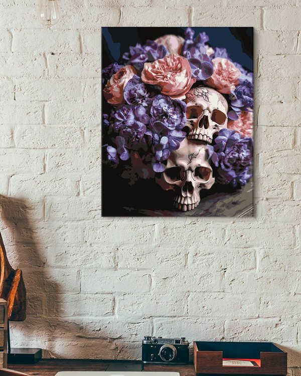 Картина по номерам «Цветущие черепа» — картинка 3