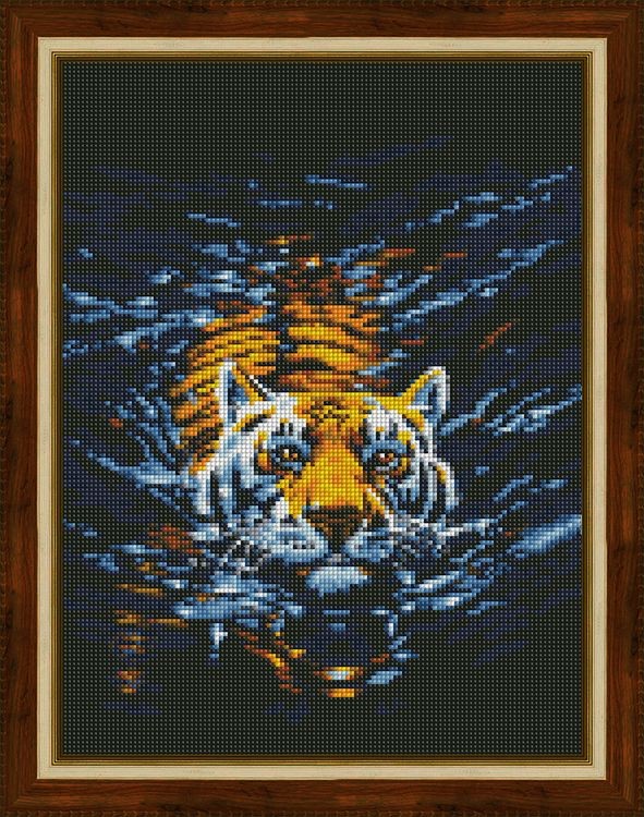 Алмазная вышивка «Плывущий тигр» — картинка 2