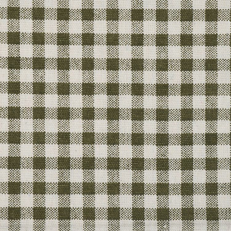 Ткань Лен, 140 г/м², 5 м x 150 см, цвет: оливковый, принт клетка, TBY — картинка 4