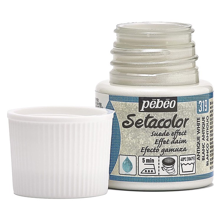 Краска для темных и светлых тканей с эффектом замши Setacolor Pebeo, цвет: белый античный, 45 мл — картинка 2