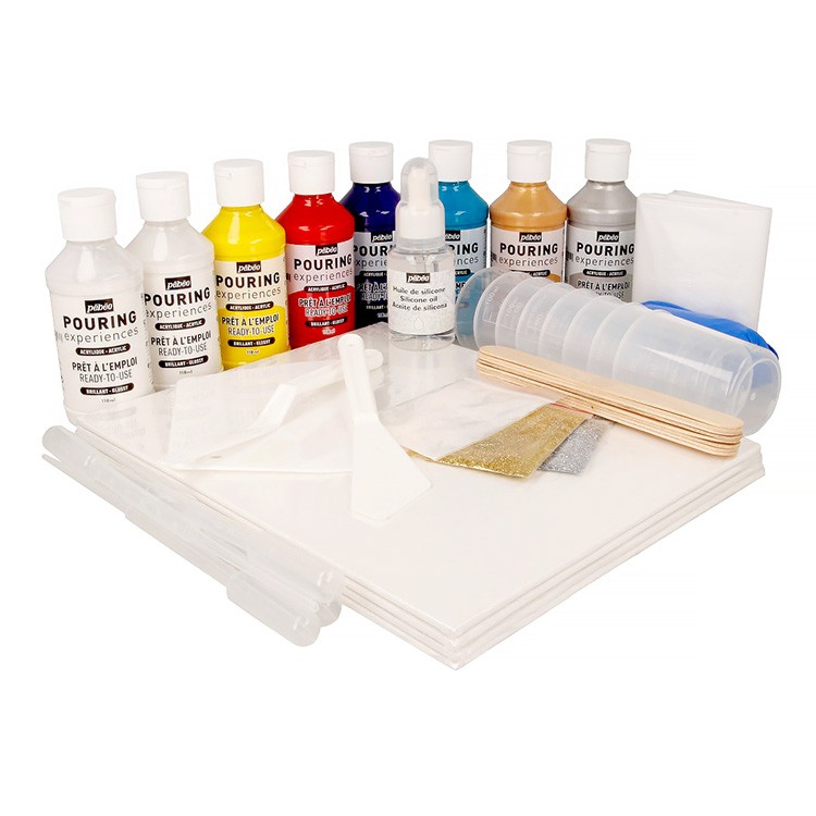 Краски Pebeo подарочный набор акриловых красок для Флюид Арт 8х118 мл — картинка 2