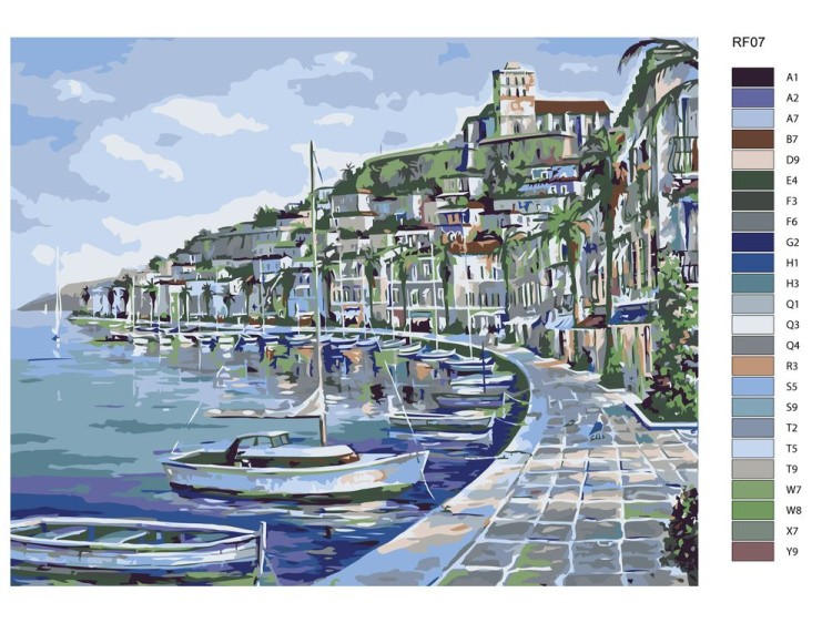 Картина по номерам «Лодки у набережной» — картинка 2