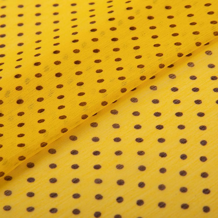 Ткань блузочная Chiffon, 68 г/м2, 2 м х 147 см, цвет: желтый/коричневый, Gamma