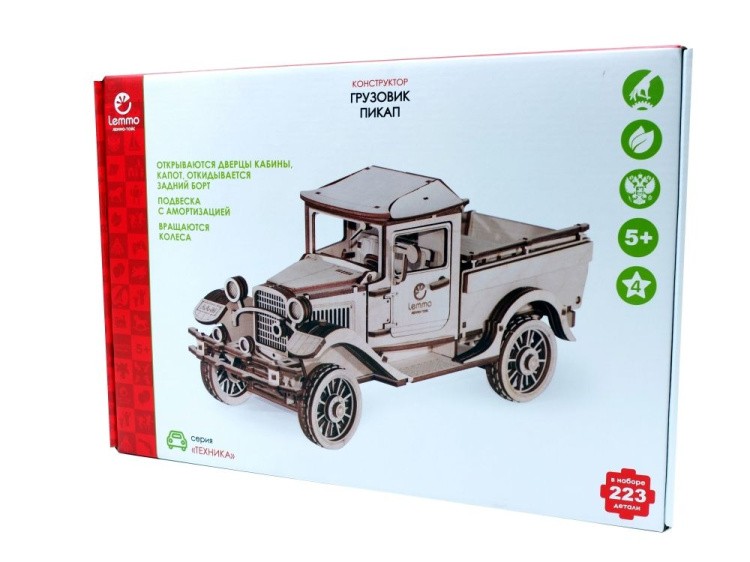 Конструктор из дерева «Грузовик Полуторка Пикап», Lemmo — картинка 7