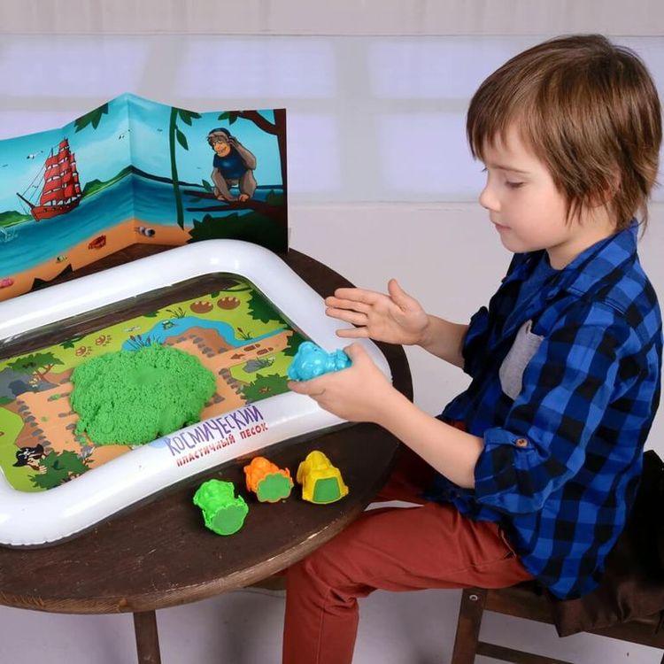 Космический пластичный песок набор «В поисках сокровищ» 3 кг (цвет зелёный) — картинка 12