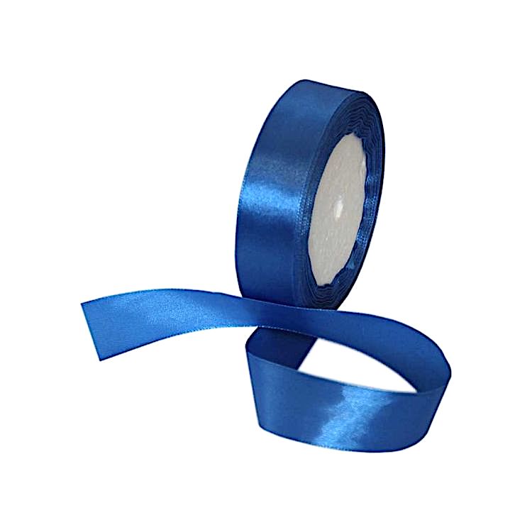 Лента атласная 6 мм, 27 м, цвет: синий