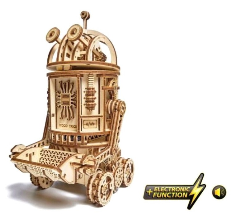 Электронная деревянная сборная модель Wood Trick «Космический робот. Уборщик» (с двигателем)