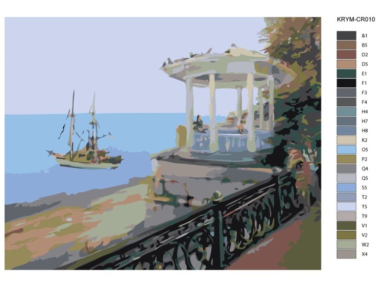 Картина по номерам «Беседка на набережной» — картинка 2