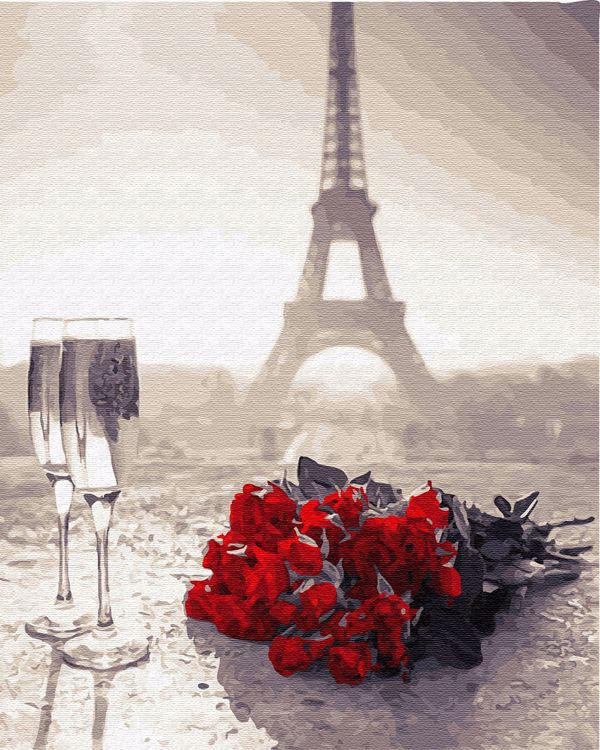 Картина по номерам «Розы в Париже»