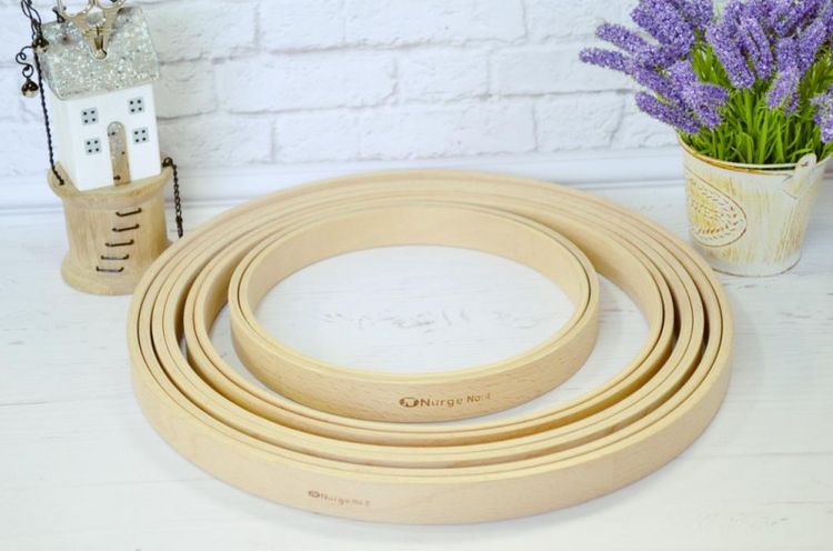 Пяльцы деревянные без винта, диаметр 10 см, h=24 — картинка 2