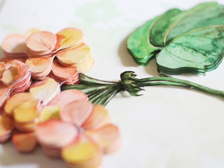 Папертоль «Оранжевая гортензия» — картинка 3