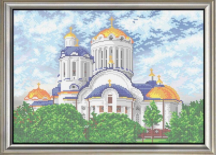 Рисунок на ткани «Храм Собора Московских Святых»