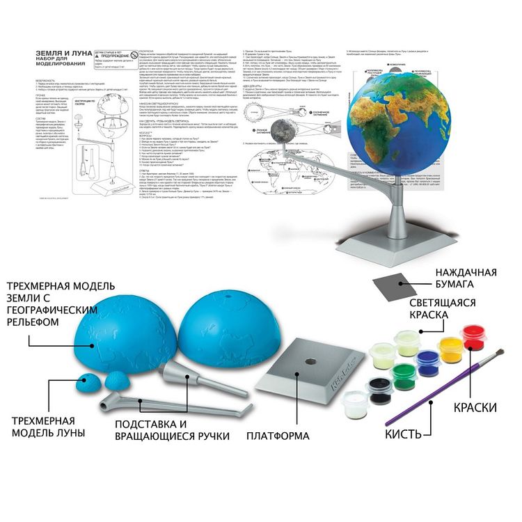 Набор 4M «Макет Земля-Луна. Собери и раскрась» — картинка 2