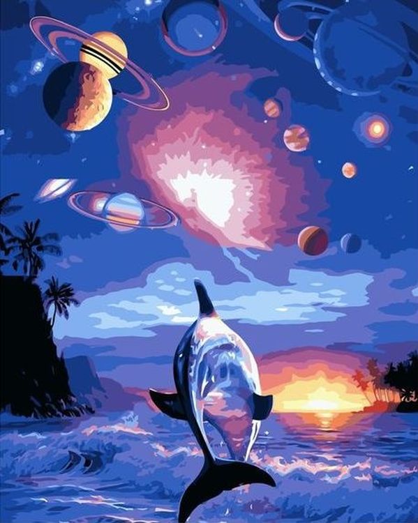 Картина по номерам «Космос и океан»