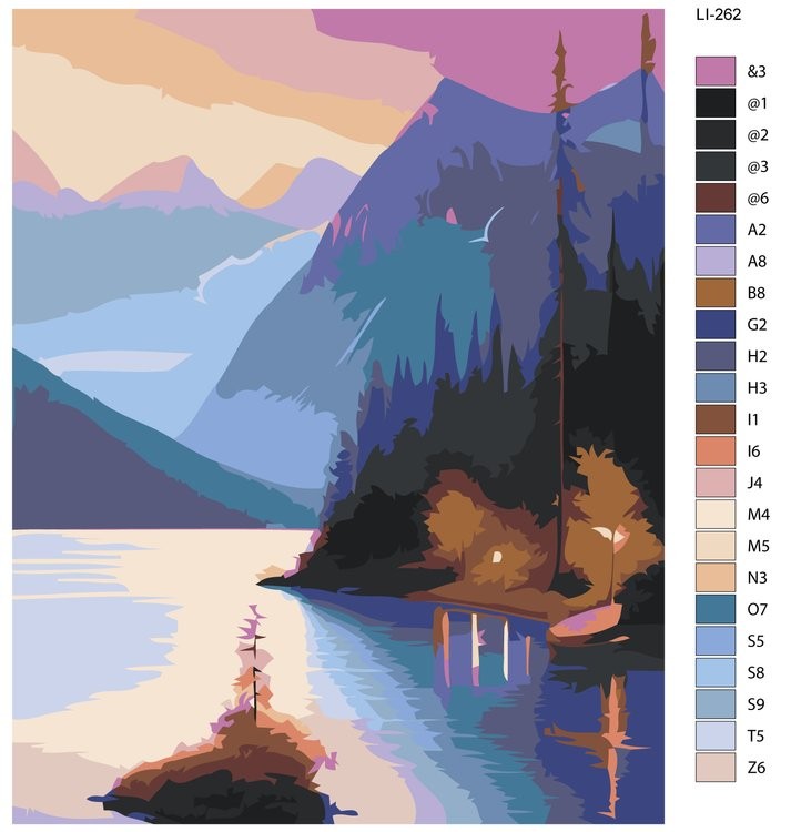 Картина по номерам «Река в горах» — картинка 2