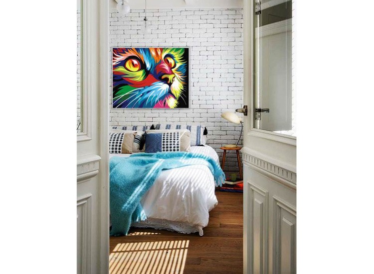 Картина по номерам «Радужный кот» — картинка 4