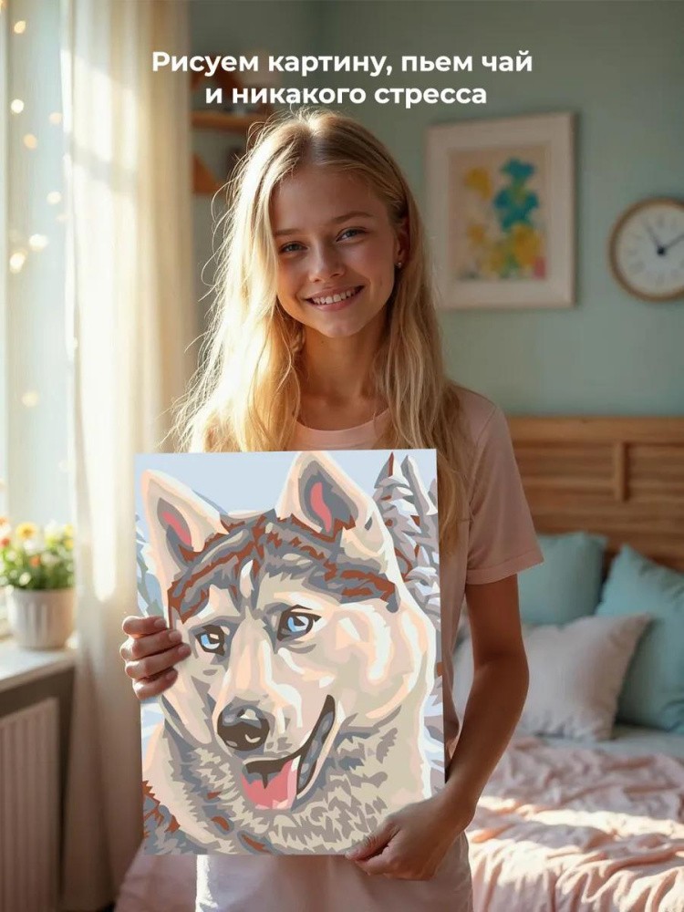 Картина по номерам «Хаски» — картинка 6