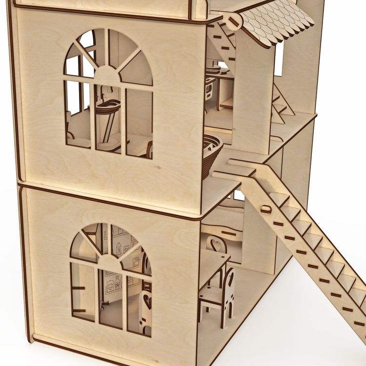 Конструктор-кукольный домик ХэппиДом «Коттедж с мебелью Premium»
 — картинка 3