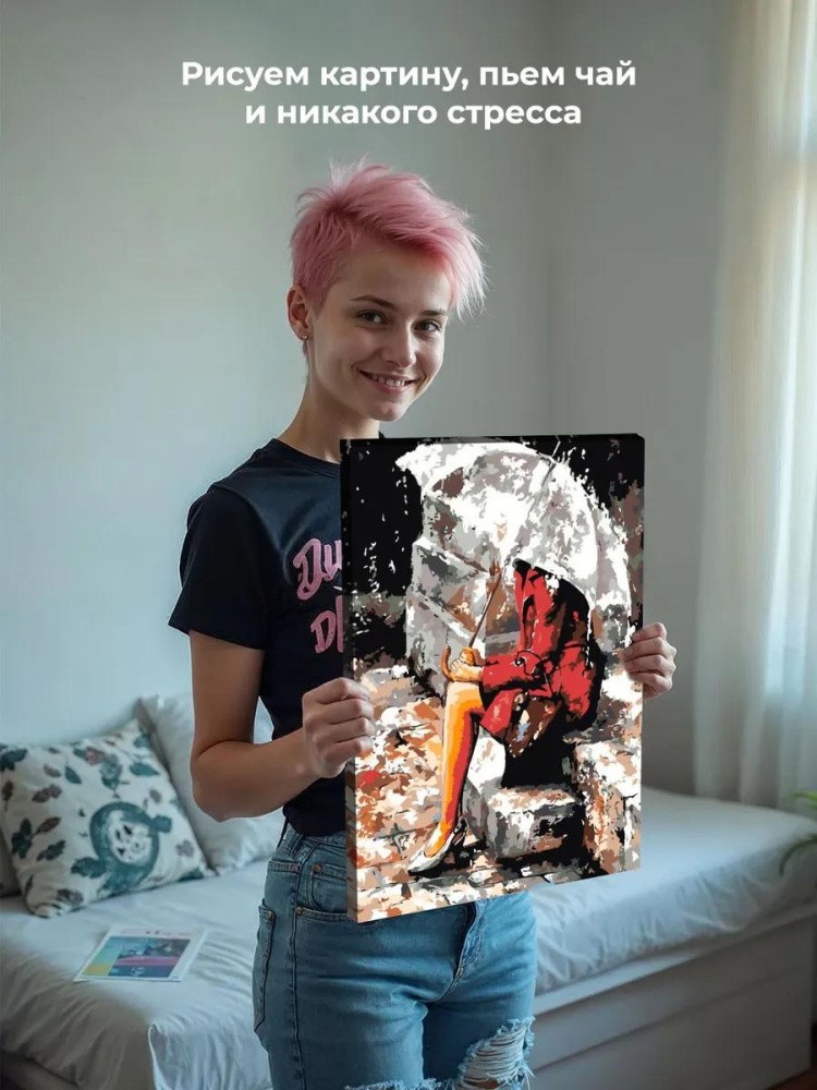 Картина по номерам «Размышления под дождем» — картинка 7