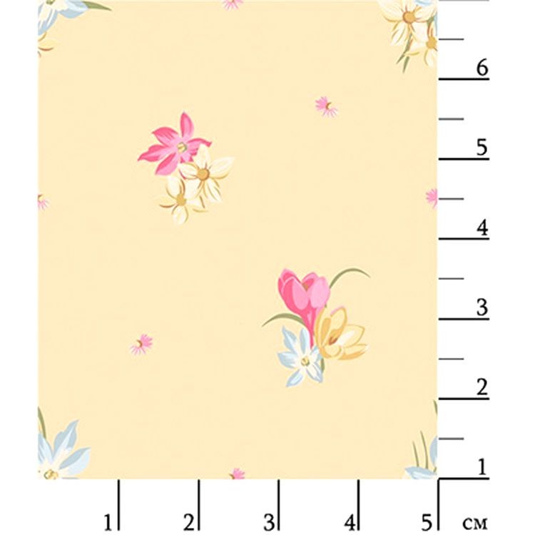 Ткань для пэчворка «ВЕСЕННИЙ ЭТЮД», 50x55 см, 146 г/м2, 100% хлопок, цвет: ВЭ-16 желтый, принт, Peppy — картинка 2