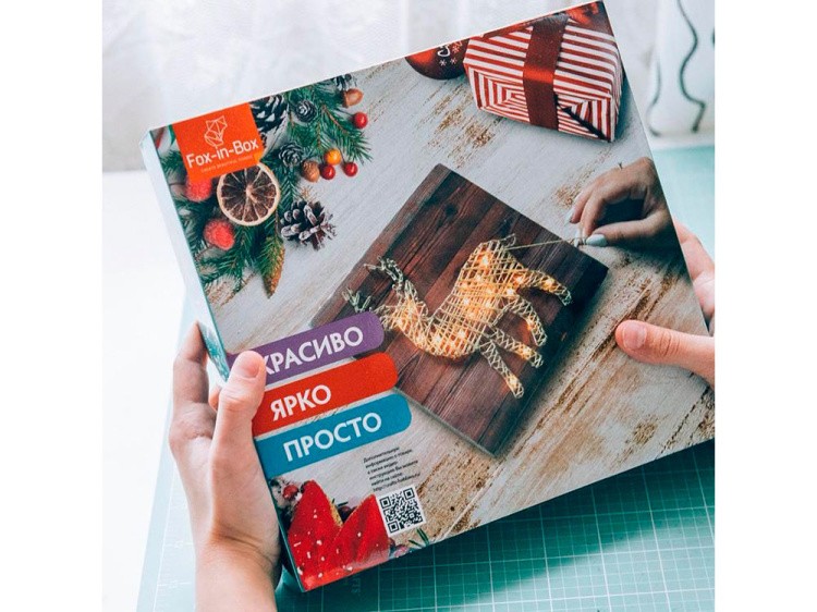 Набор для творчества STRING ART «Олень» (с гирляндой) — картинка 6