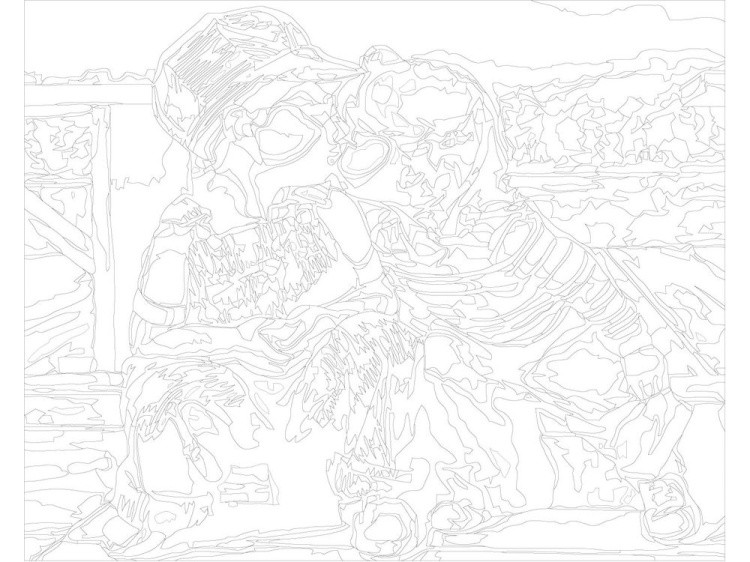 Картина по номерам «Детский поцелуй» — картинка 3