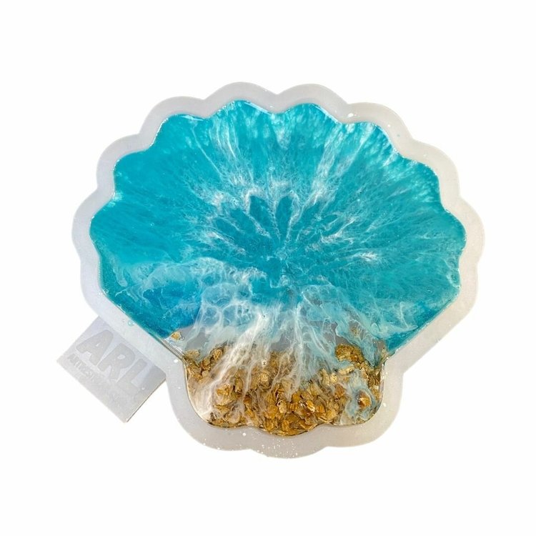 Глянцевый силиконовый молд Ракушка круг (white), Art Resin LAB — картинка 2