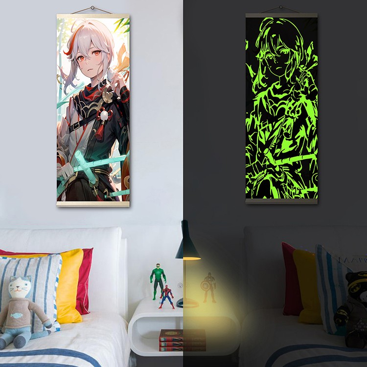 Картина по номерам со светящейся краской «Панно Геншин Кадзуха» — картинка 2