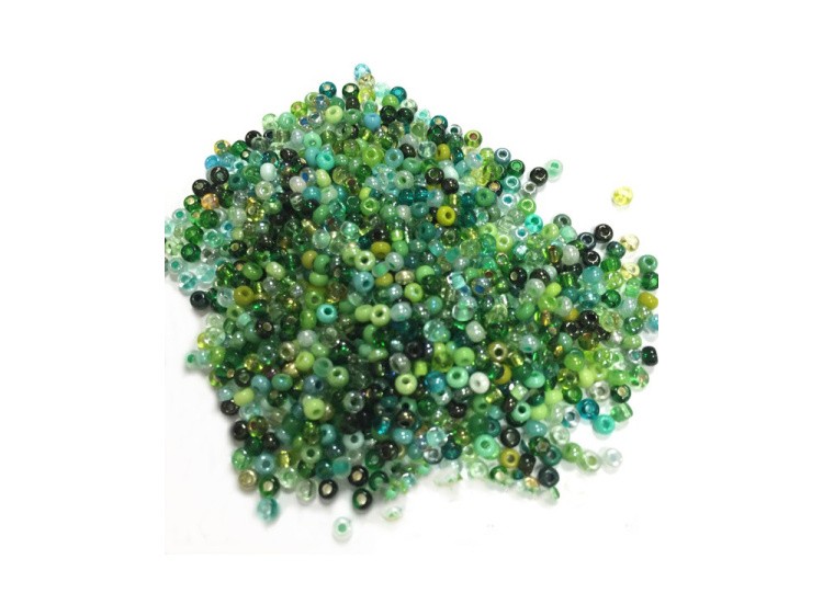 Бисер Preciosa Чехия, ассорти, №003 зеленый микс, 50 г — картинка 2