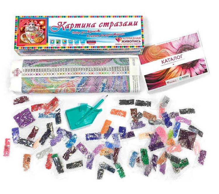 Алмазная вышивка «Крысенок в чашке» — картинка 3